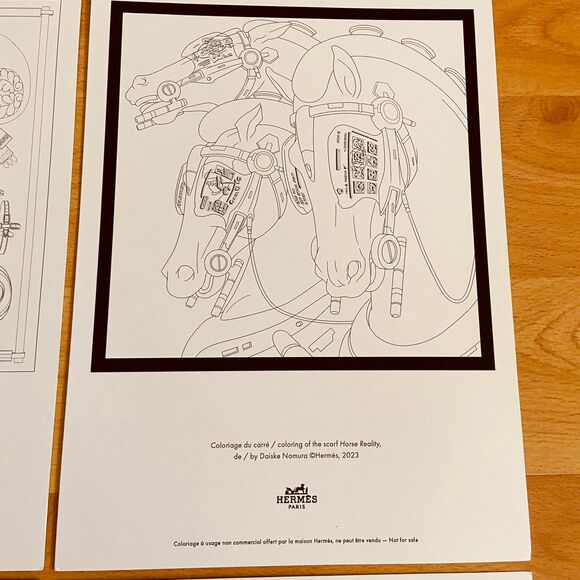 Hermes Coloring Paper - Hermes Coloriage du carre Coloring of the scarf Lettres - Picture 4 of 7